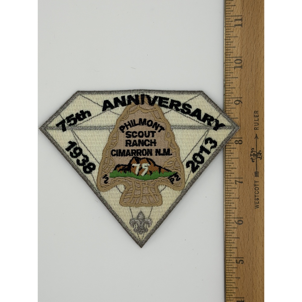 Philmont Scout Ranch 75th Anniversary Patch 1938-2013 Shelby Diamond Shape